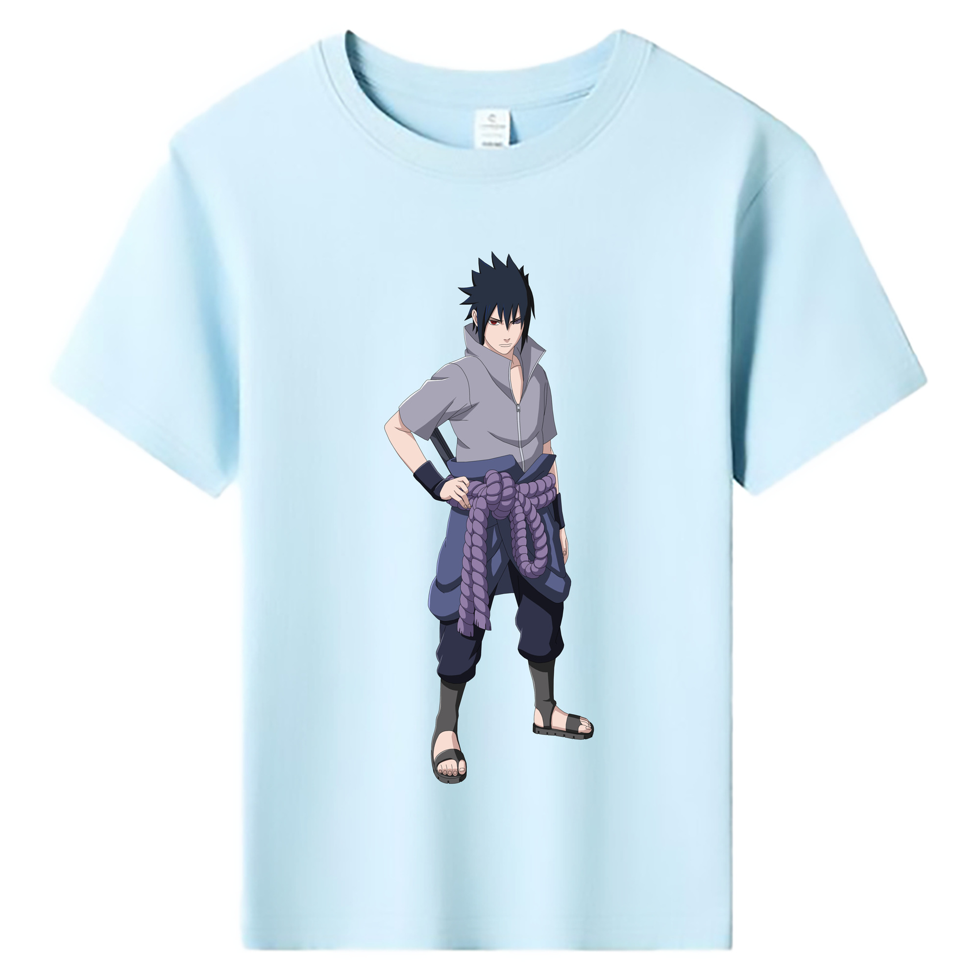 （画像用） NARUTO -ナルト- うちは サスケ Uchiha Sasuke 綿100％キッズTシャツ（フロントプリント）